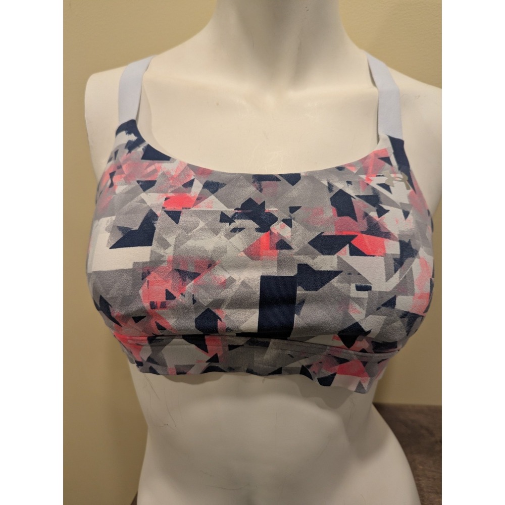 Under Armour Sports Women's Bra Size M Pink Fitted Gym‎ Running Crossback EUC